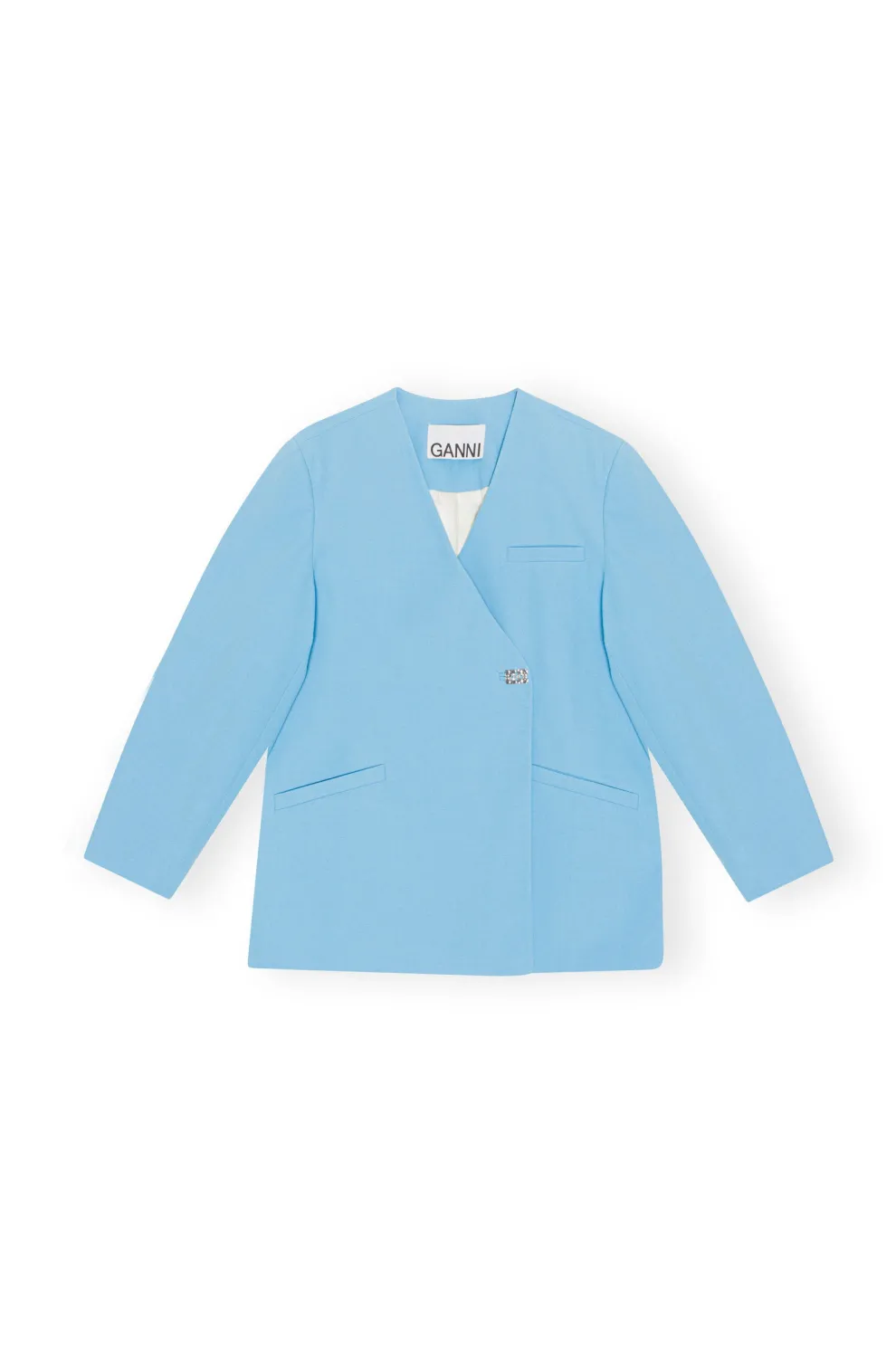 Ganni - Cotton Suiting Boxy Blazer