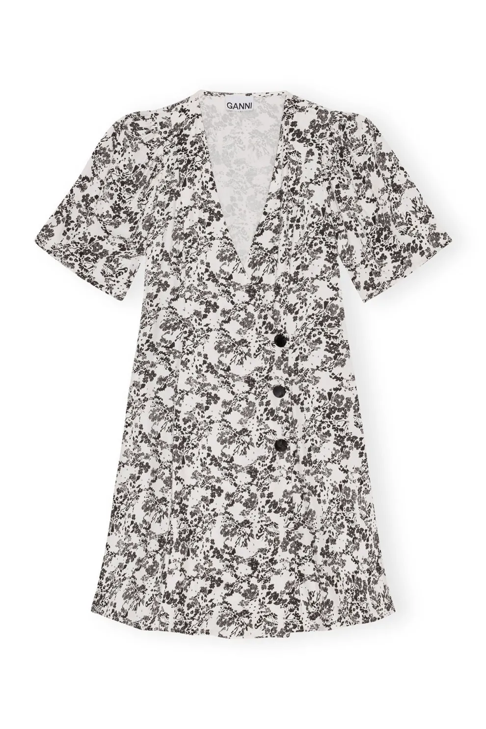 Ganni - Viscose Twill Wrap Mini Dress