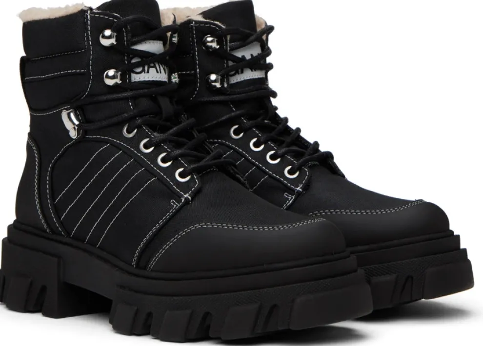 Ganni - Cleated Lace Up Hiking Boot