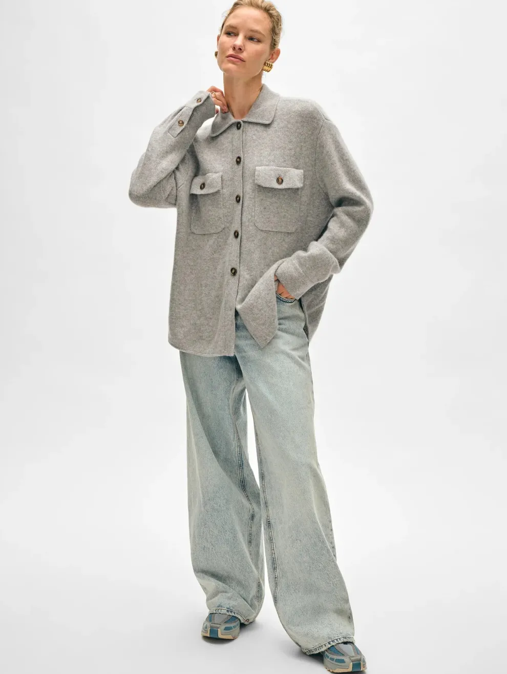 White + Warren - Cashmere Luxe Button Down Shacket