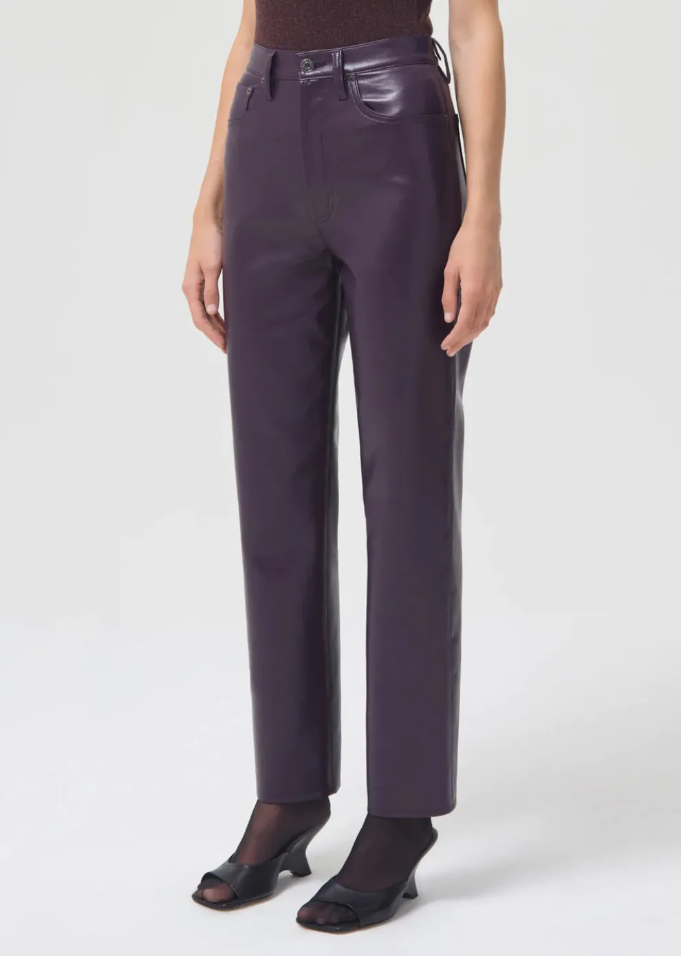 Agolde - 90s Recycled Leather Pinch Waist Trousers