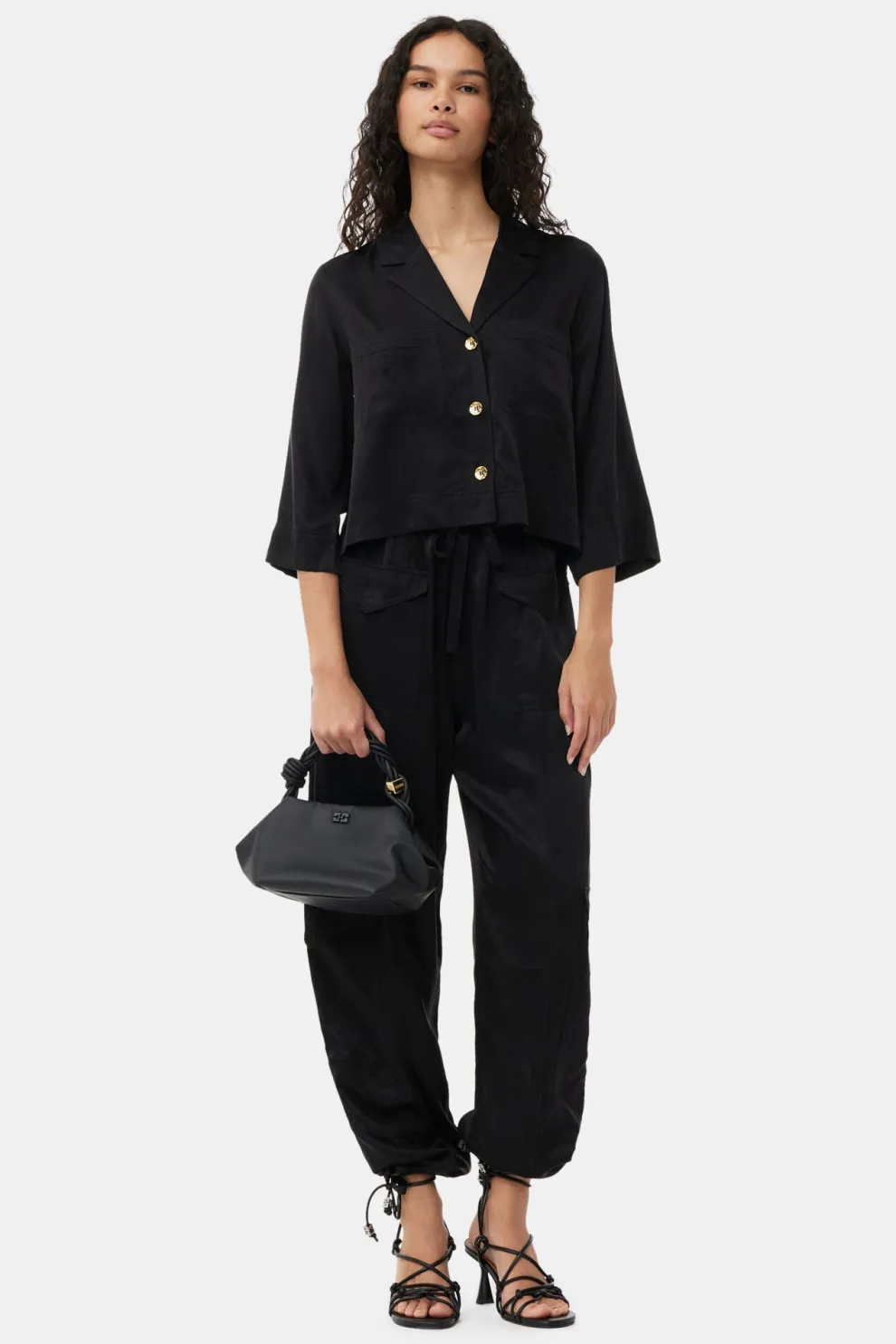 Ganni - Washed Satin Pocket Pants