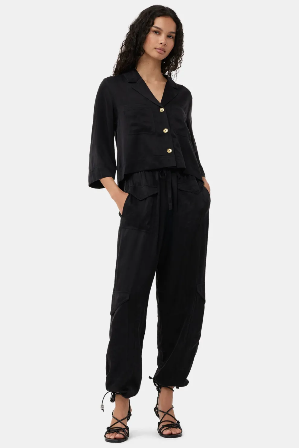 Ganni - Washed Satin Pocket Pants