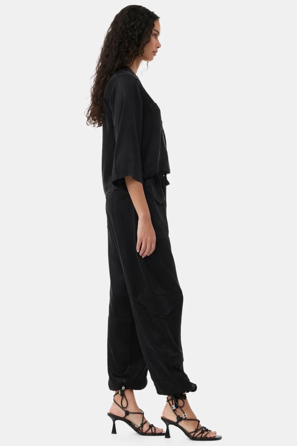 Ganni - Washed Satin Pocket Pants