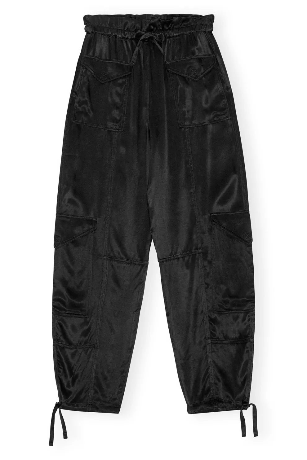 Ganni - Washed Satin Pocket Pants