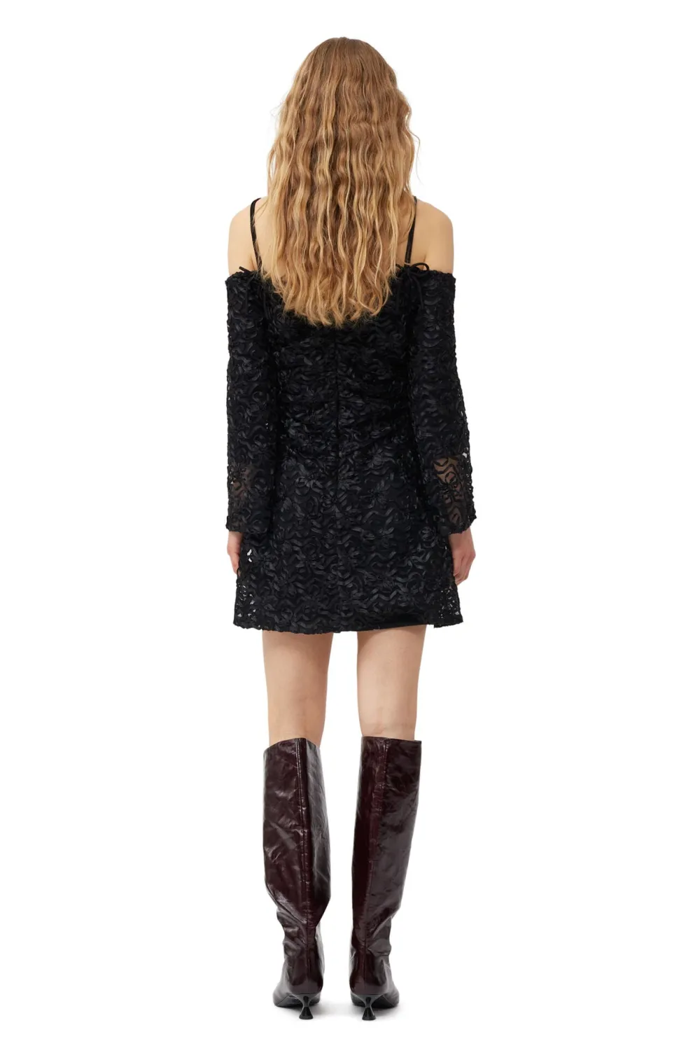 Ganni - Ribbon tulle mini dress