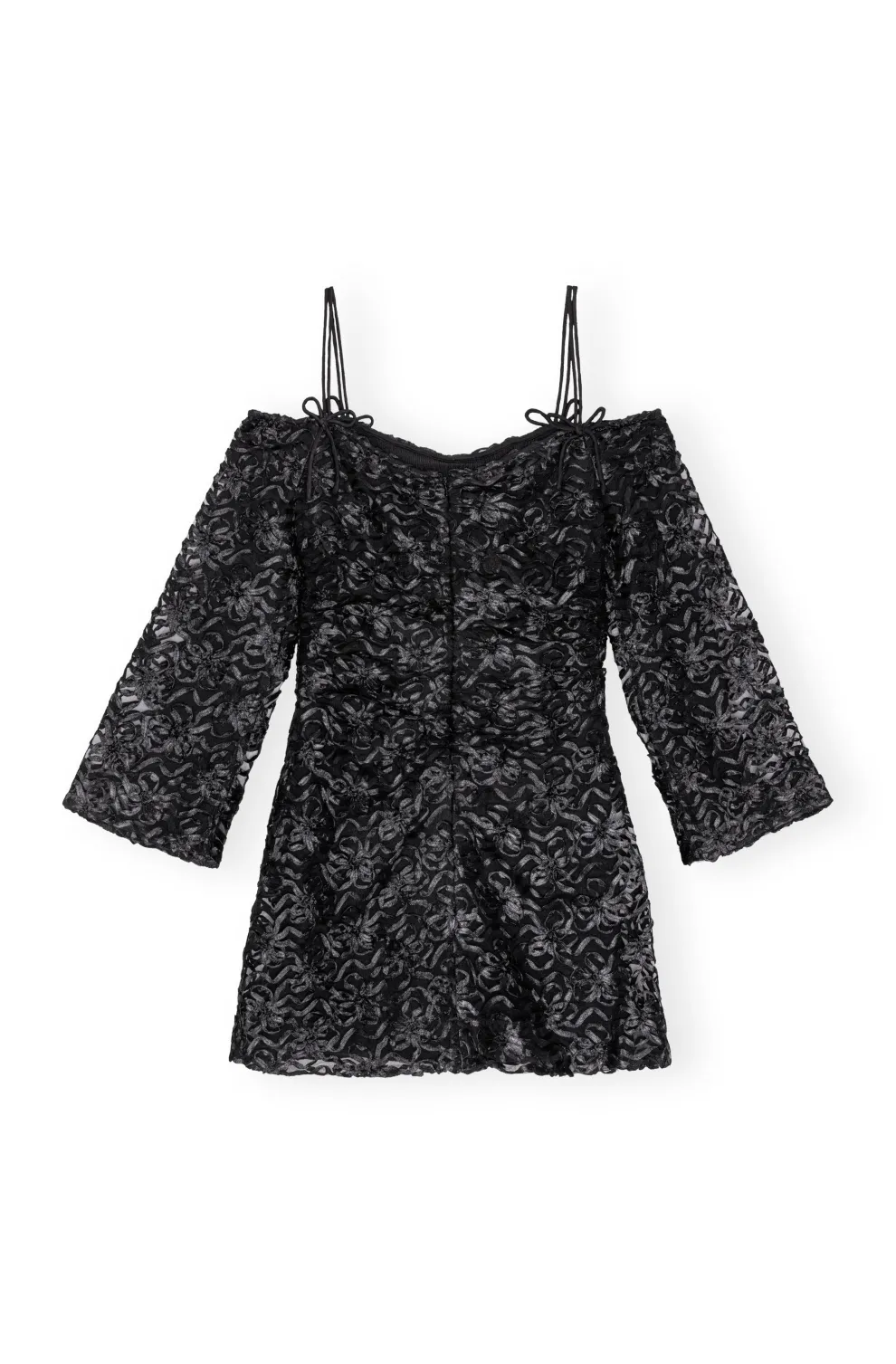 Ganni - Ribbon tulle mini dress