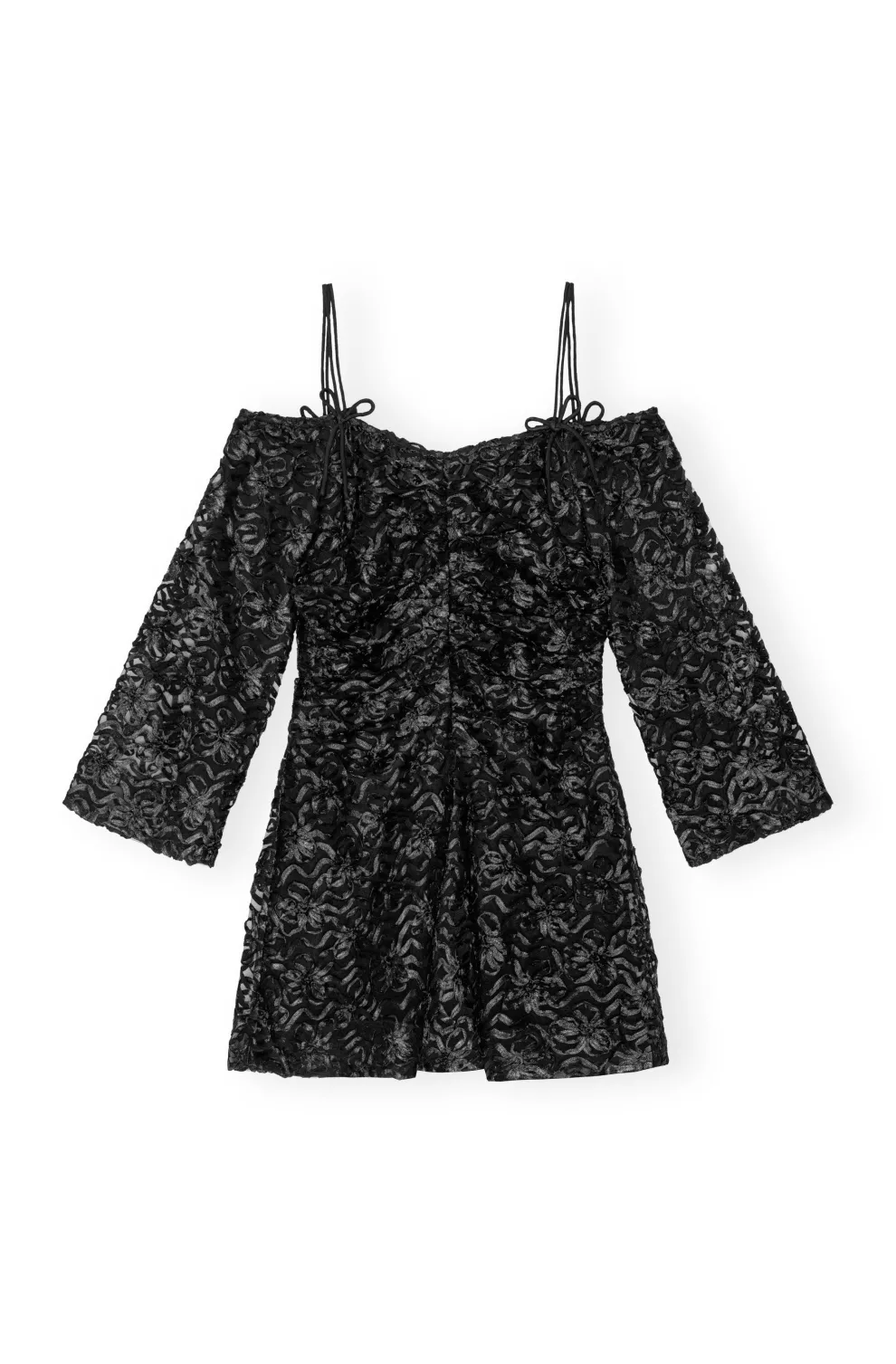 Ganni - Ribbon tulle mini dress