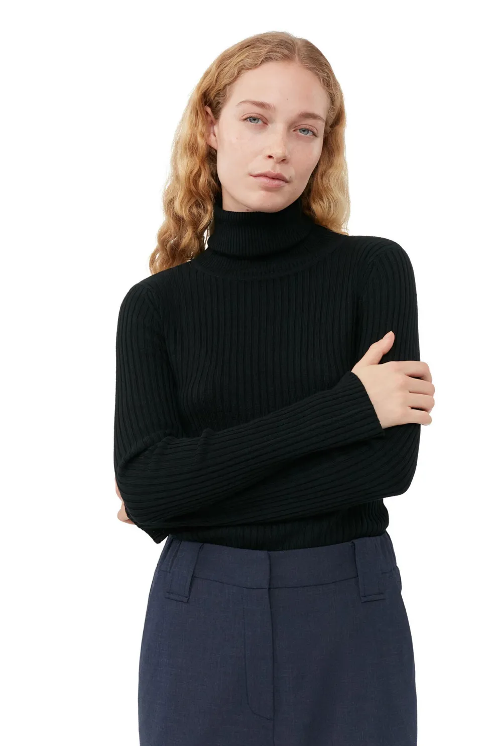 Ganni - Sprayed Merino Rib Open Back Highneck