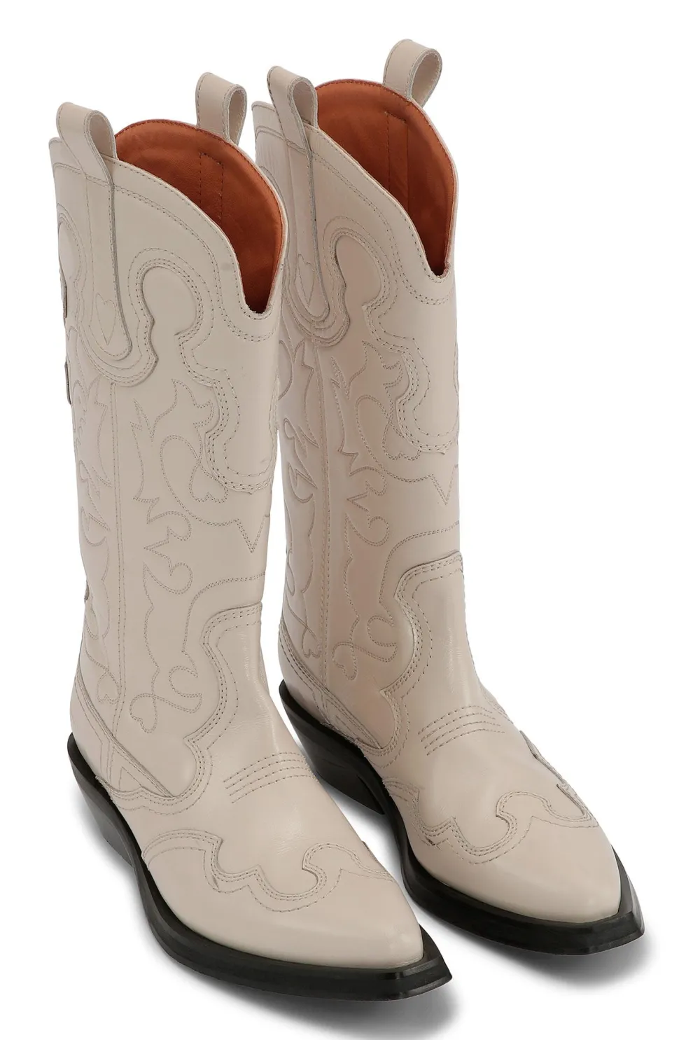 Ganni - Mid Shalf Embroidered Western Boots
