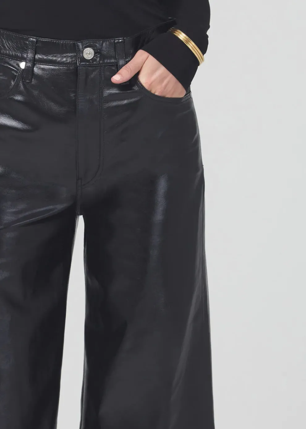 Citizens of Humanity - Annina Haute Jambe Large Cuir Verni