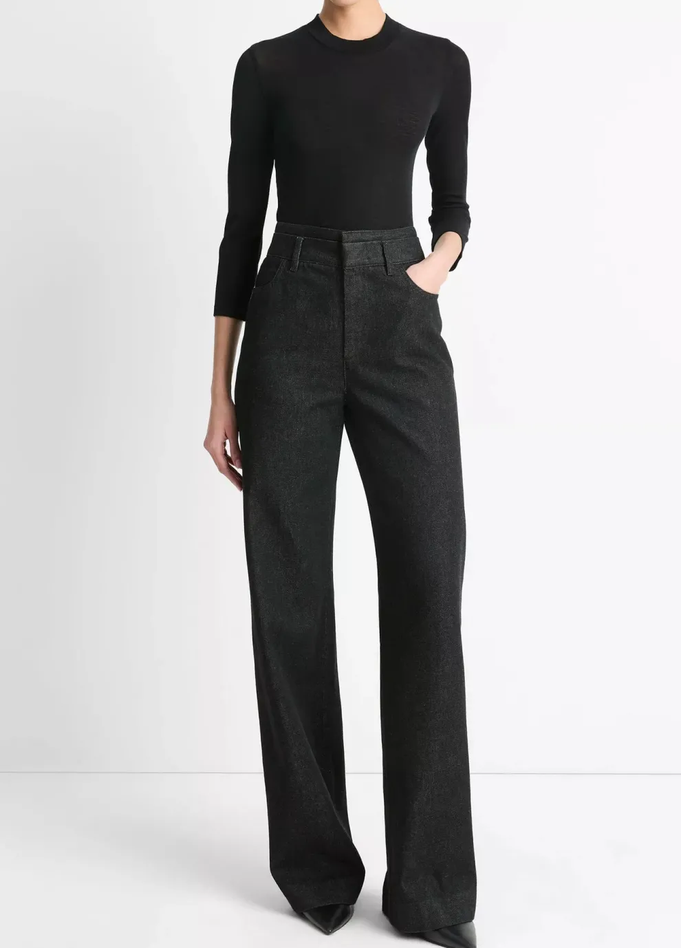 Vince - 3/4 Sleeve High Crew Top