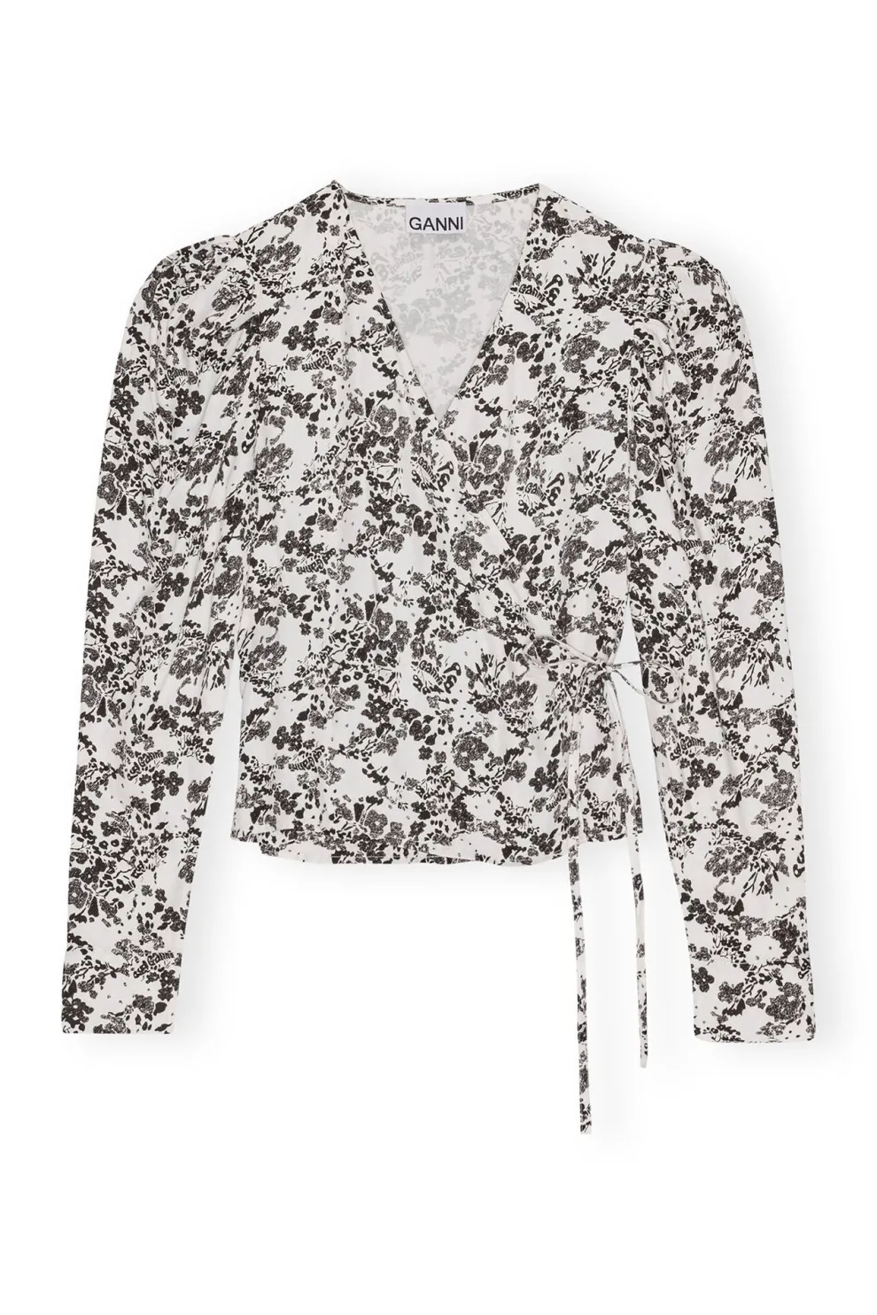 Ganni - Viscose Twill Wrap Blouse